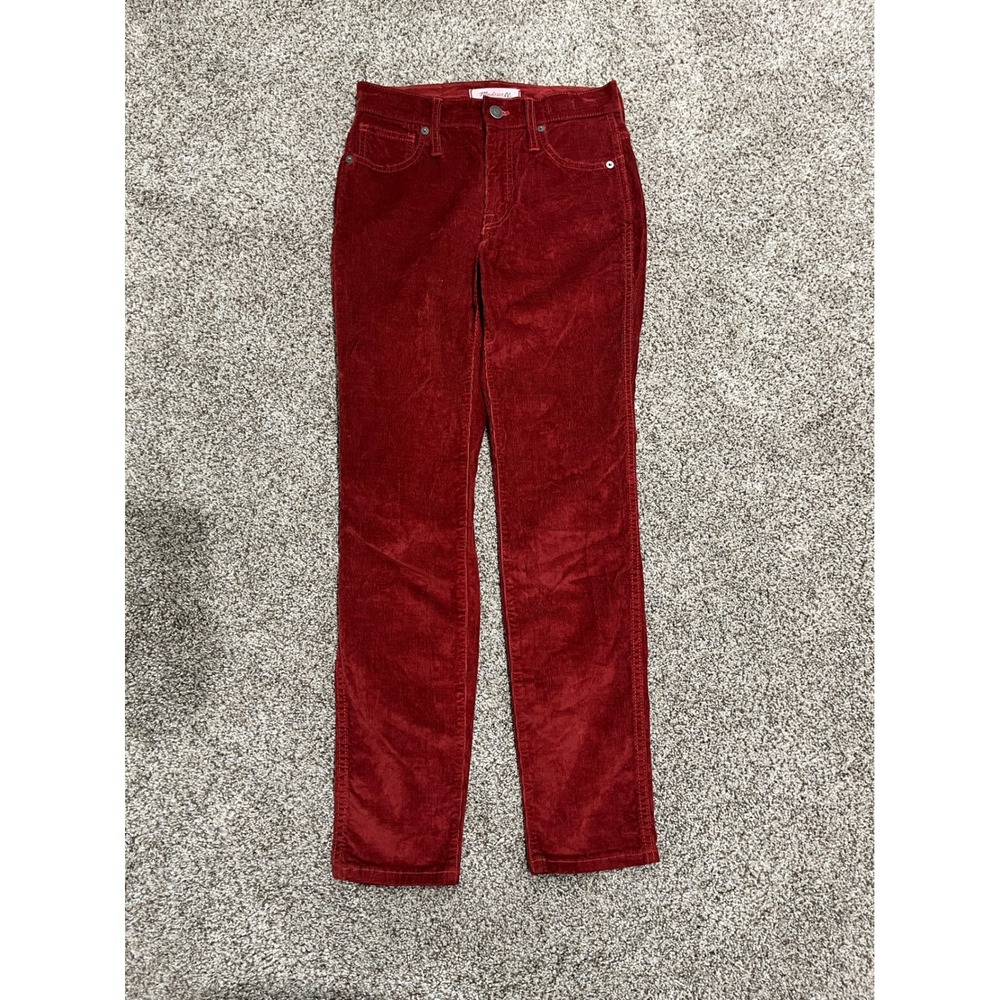 Madewell 10 High-Rise Skinny Corduroy Pants Red Burgundy 23P Petite